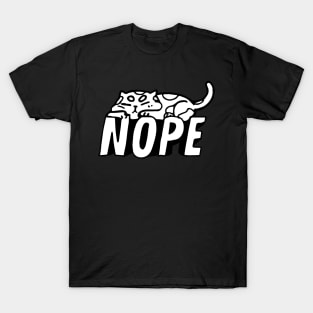 Nope Cat in Action T-Shirt